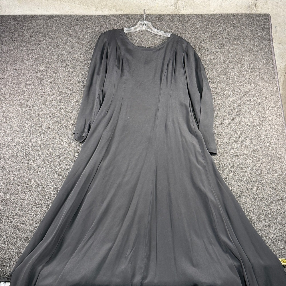 Karen Alexander Dress Womens 12 Maxi Long Sleeve Black Formal Vintage USA Made